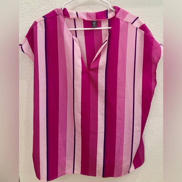 SHEIN Pink and Purple Striped Blouse - Picture 1 of 1